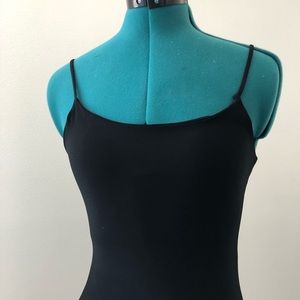 beautifully simple black spaghetti strap dress